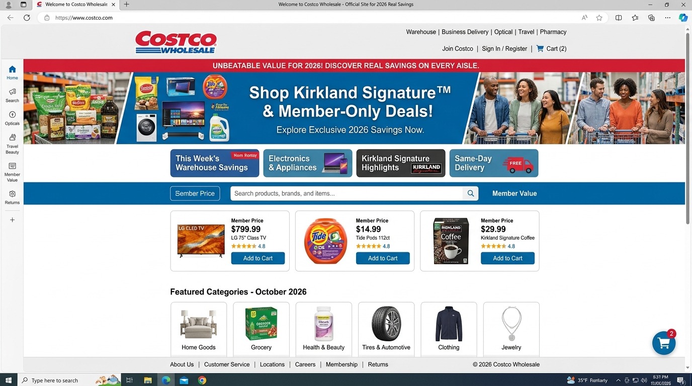 Official Costco website 2026 for real savings