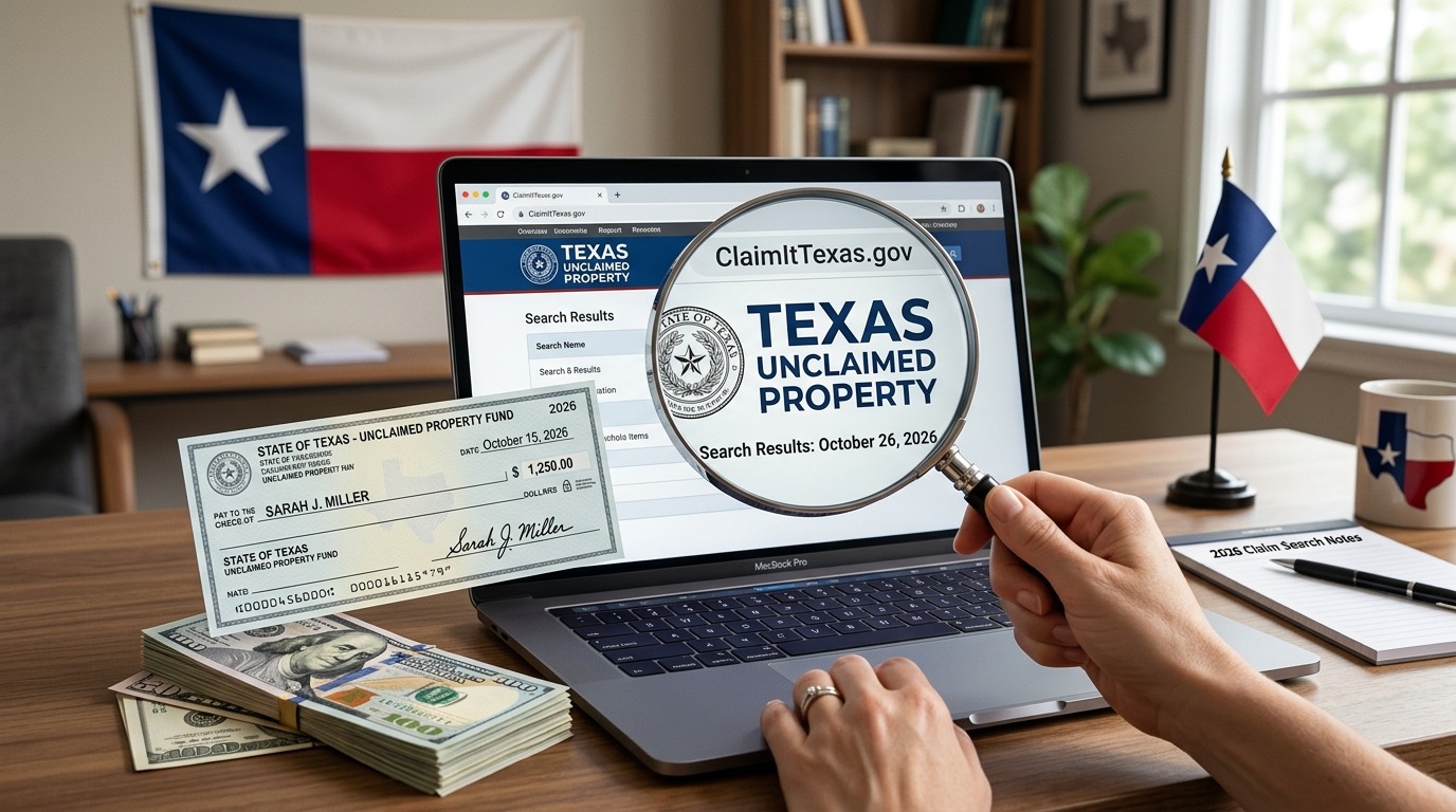 Texas family unclaimed property check money